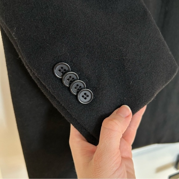 Strauss Men’s Insulated Wool Blend Black Winter Pea Coat Jacket - Picture 4 of 9